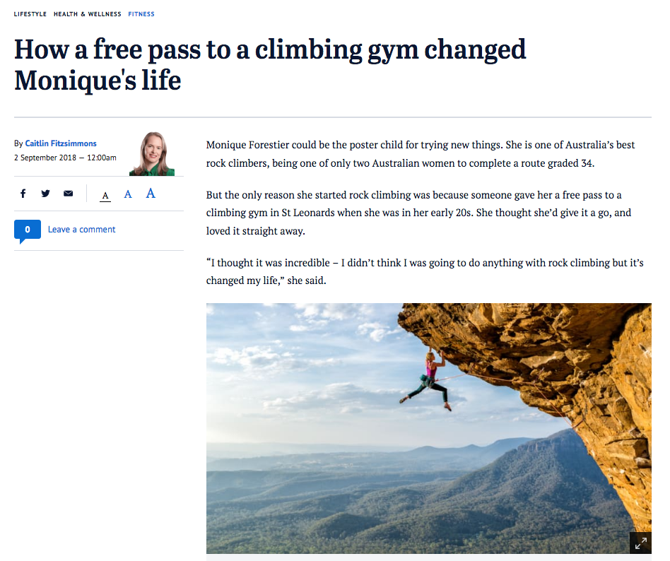 How a free pass to a climbing gym changed my life…